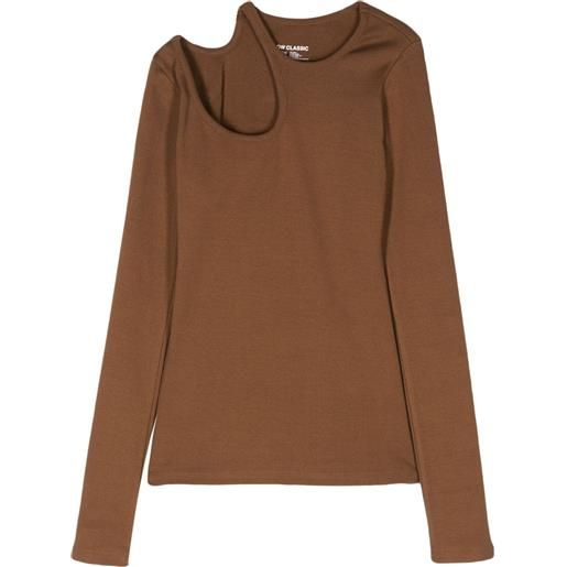 Low Classic top con cut-out - marrone
