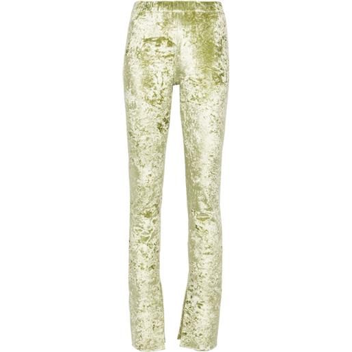 Nanushka pantaloni con effetto increspato - verde