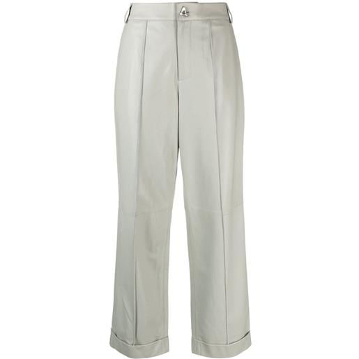 AERON pantaloni con bottoni - grigio