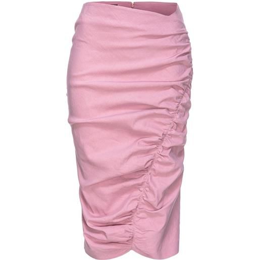 PINKO asymmetric ruched midi skirt - rosa