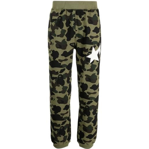 A BATHING APE® pantaloni sportivi con stampa camouflage - verde