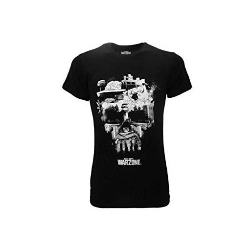 Fashion UK t-shirt call of duty warzone teschio skull wz originale ufficiale nera adulto e ragazzo (s)