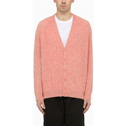 Loewe cardigan in lana rosa/giallo