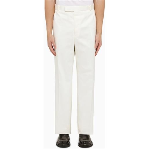 Thom Browne pantalone dritto bianco in cotone