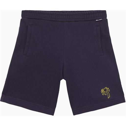 Palm Angels shorts blu navy in cotone