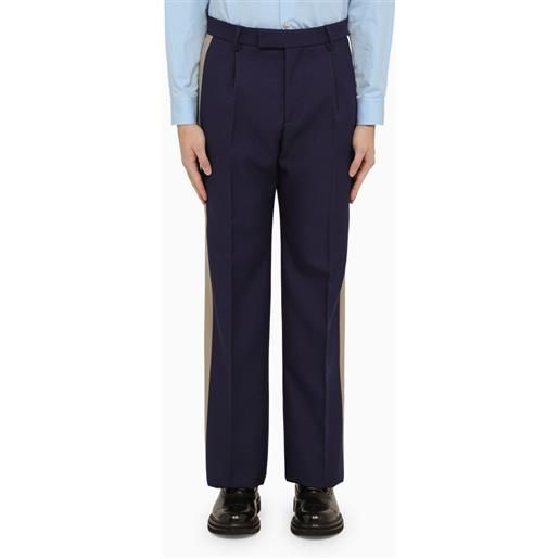 GUCCI pantalone royal bluette con bande in velluto