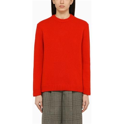 GUCCI maglia rossa in lana con logo
