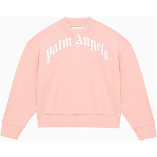 Palm Angels felpa rosa in cotone con logo