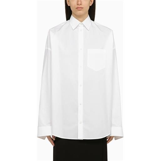 Balenciaga camicia bianca in cotone con logo