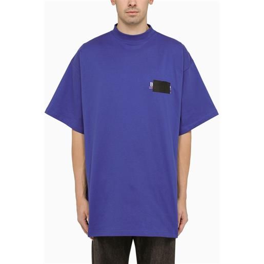 Balenciaga t-shirt oversize indaco in cotone