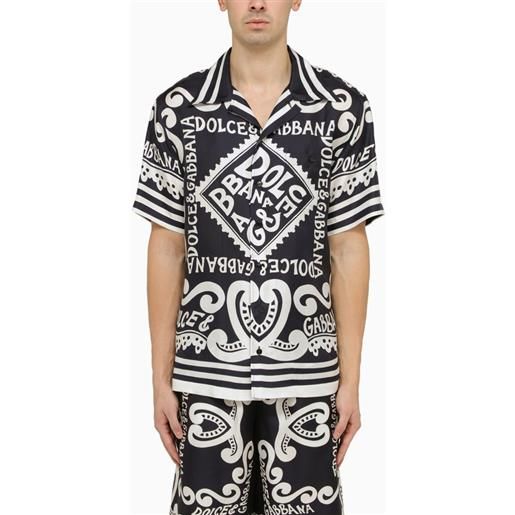 Dolce&Gabbana camicia hawaii in seta con stampa marina