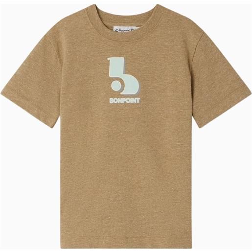 Bonpoint t-shirt thibald color pralina in misto cotone