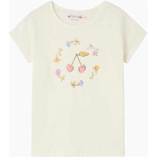 Bonpoint t-shirt alcala ecru in cotone con logo