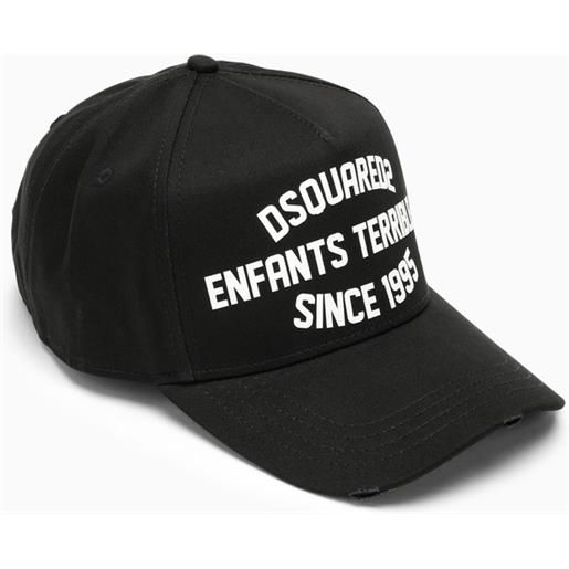 Dsquared2 cappello con visiera nero con scritta logo