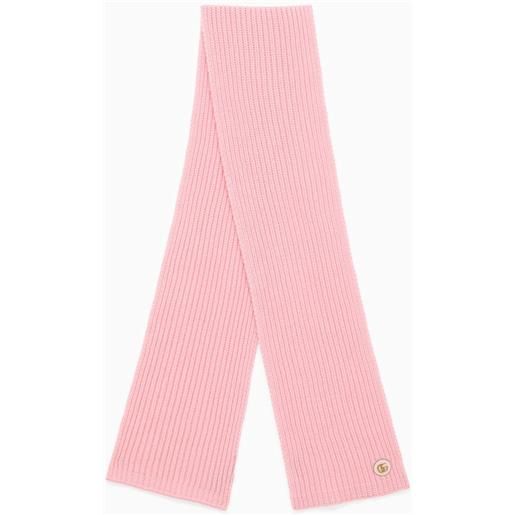 GUCCI sciarpa rosa in cashmere con logo