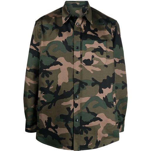 Valentino Garavani giacca-camicia con stampa camouflage - verde