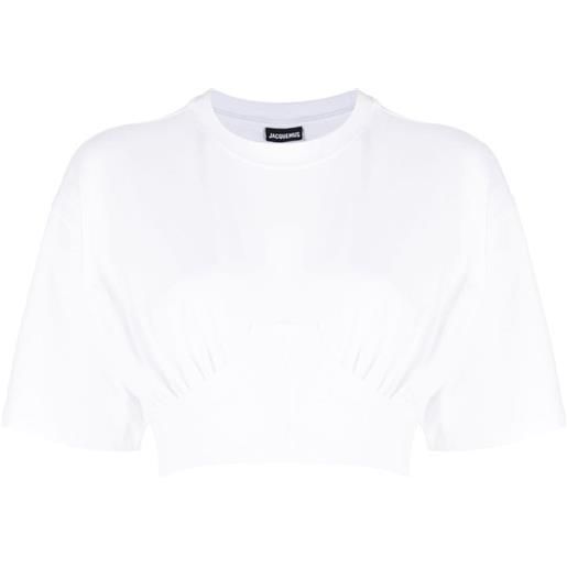 Jacquemus t-shirt crop le caraco - bianco