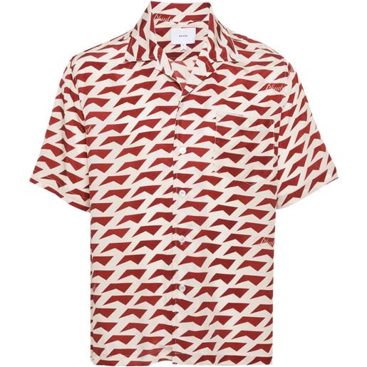 RHUDE camicia con motivo geometrico - rosso