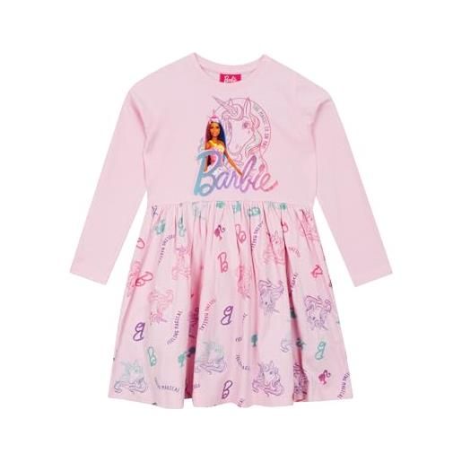 Barbie vestiti vestito unicorno per ragazze | vestito skater | abito bimba | rosa | 9-10 anni