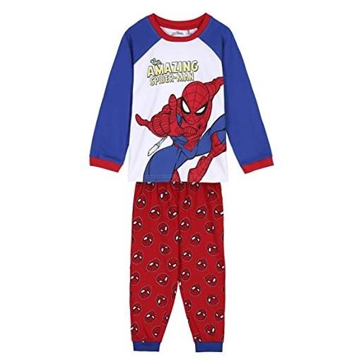 CERDÁ LIFE'S LITTLE MOMENTS pigiama invernale di spiderman, 100% in cotone con maglia a maniche lunghe e pantalone lungo set, rosso, 3 anni bambini e ragazzi