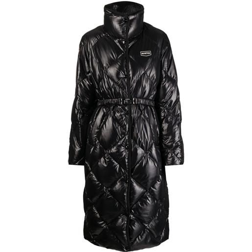 Duvetica cappotto trapuntato con applicazione - nero