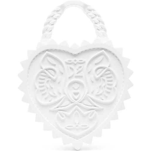 Dsquared2 borsa tote a forma di cuore - bianco