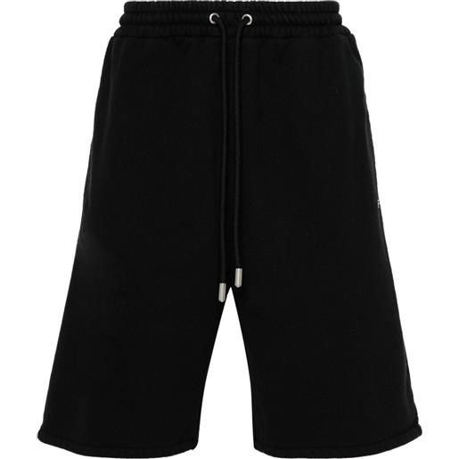 Off-White shorts sportivi con righe diagonali - nero