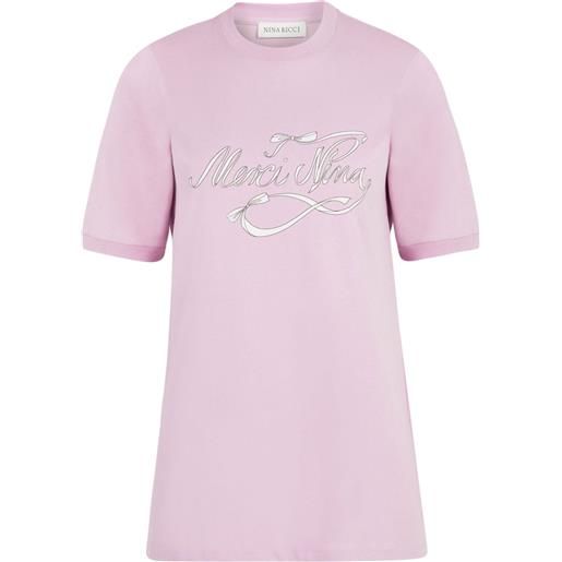 Nina Ricci t-shirt merci nina - rosa