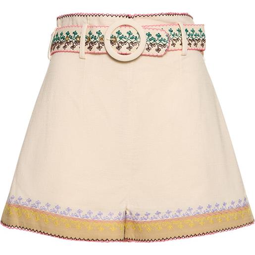ZIMMERMANN shorts august in cotone con ricami