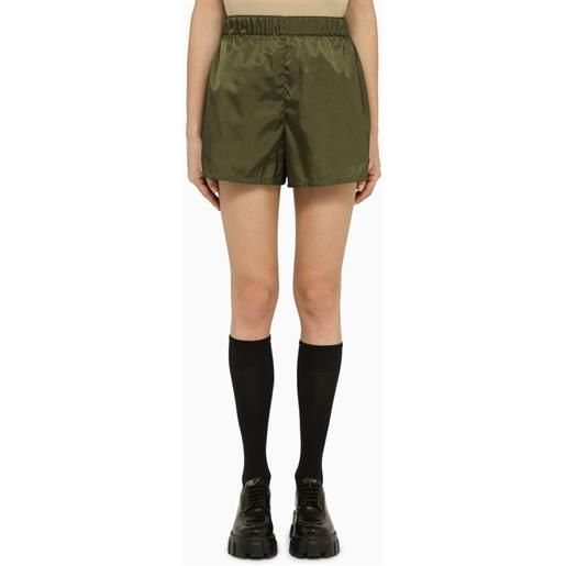Prada shorts verde militare in re-nylon