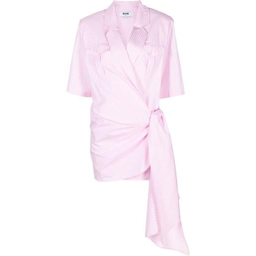 MSGM chemisier a righe - rosa