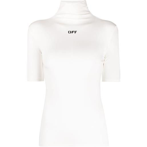 Off-White t-shirt a collo alto con stampa - bianco