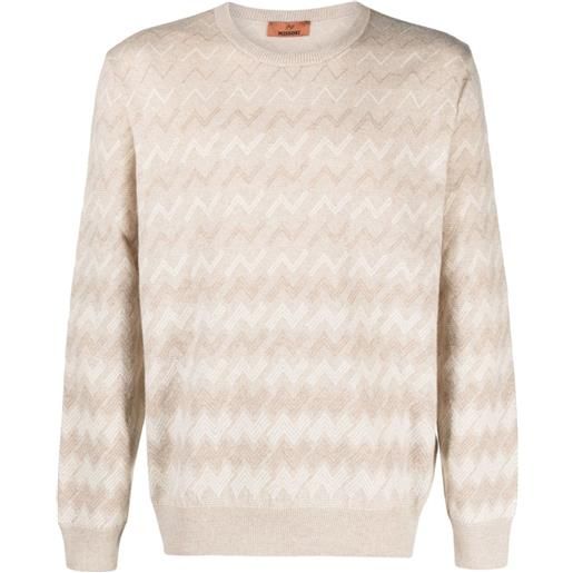 Missoni maglione con motivo a zigzag - marrone