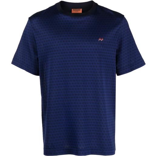 Missoni t-shirt con motivo a zigzag - blu