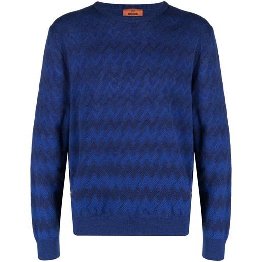 Missoni maglione con motivo a zigzag - blu