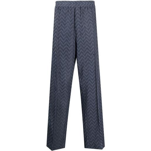 Missoni pantaloni sartoriali a zig zag - blu