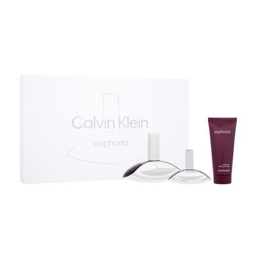 Calvin Klein euphoria set3 cofanetti eau de parfum 100 ml + eau de parfum 30 ml + lozione corpo 100 ml per donna
