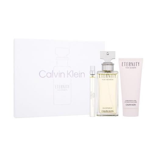 Calvin Klein eternity set3 cofanetti eau de parfum 100 ml + lozione corpo 100 ml + eau de parfum 10 ml per donna