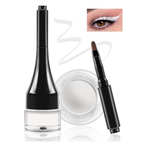 Boobeen gel eyeliner set, eye liner gel impermeabile con pennello applicatore, eyeliner in crema ad alta pigmentazione per donne, per trucco occhi audace a lunga durata
