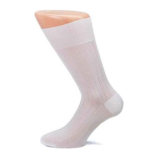 Citycalze 6 paia calzini corti uomo sanitari 100% cotone filo scozia calze uomo bianche (45/46 large)