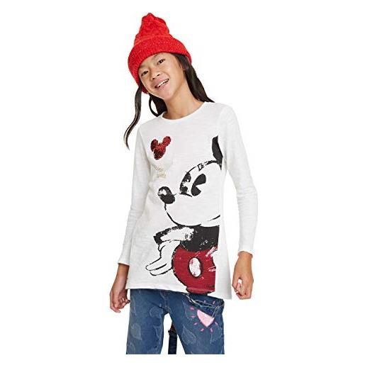 Desigual t-shirt mickey maglietta a maniche lunghe, bianco (bianco 1000), 6 anni bambina
