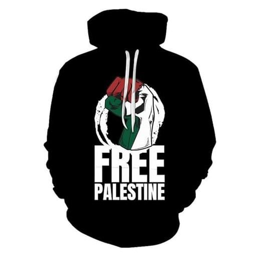 FIRSTWELL palestina libera, salva gaza, felpa con cappuccio pullover contro la guerra, io sto con la palestina, felpe unisex (color: black, size: m)