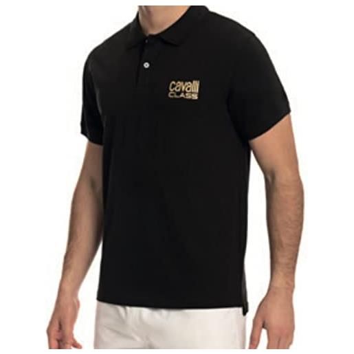 Cavalli class polo t-shirt uomo mm 100% cotone slim fit colore qxh01f kb002 (52 xl it uomo)