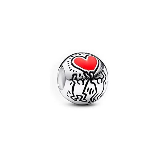 H.ZHENYUE graffiti visual art & heart charm bead fit bracelet necklace for woman girls, 925 sterling silver pendant beads, birthday christmas halloween valentine's day gifts