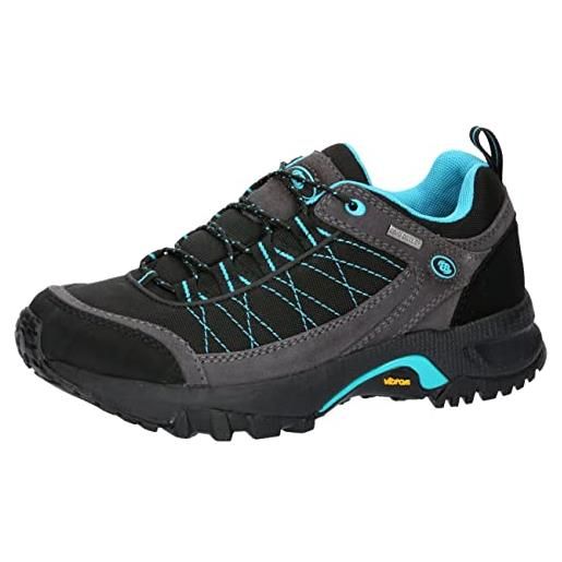 Brütting monte egmont, scarpe da trail running donna, nero grigio turchese, 43 eu