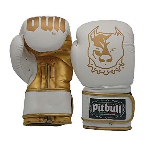 Pitbull Boxing Equipment guanti boxe gl 37b | 10 once | 10 oz | bianco | guanti kick boxing 10 once | guanti muay thai 10 once | guantoni boxe