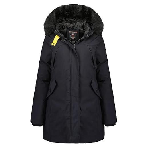 Geographical Norway cherifa lady - giacca donna imbottita calda autunno-invernale - cappotto caldo - giacche antivento a maniche lunghe e tasche - abito ideale (blu marino m)