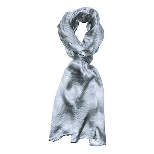 Lorenzo cana lusso sciarpa di seta aufwaendig tessuta con sottili strisce - in satin leichter sciarpa 100% seta 50 x 190 cm sciarpa panno