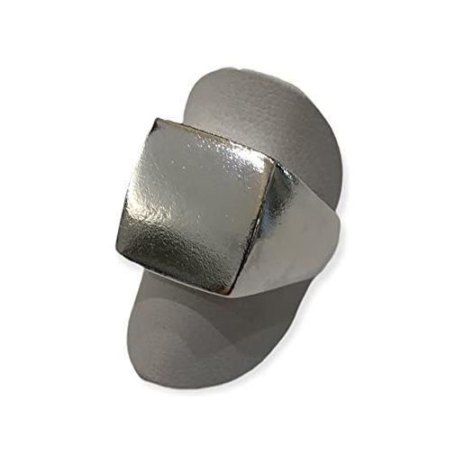 Corsano Laboratorio Orafo anello sigillo chevalier quadrato in argento 925% (22)