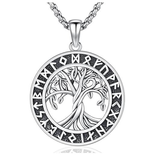Ciondolo albero della vita, ciondolo albero d'argento, collana albero  genealogico, regali di San Valentino per le donne, ciondolo albero -   Italia